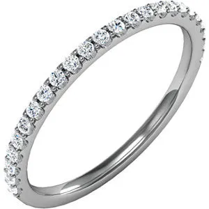 14k White Gold 1/4 CTW Diamond Band, Size 7