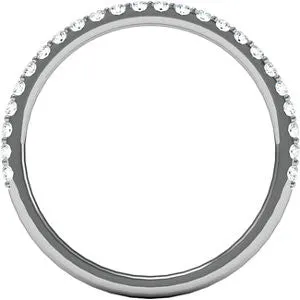 14k White Gold 1/4 CTW Diamond Band, Size 7