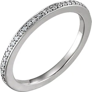 14k White Gold 1/8 CTW Diamond Band, Size 7