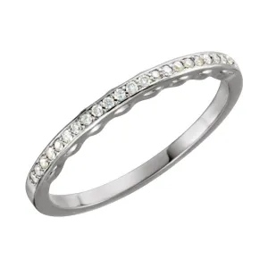 14k White Gold 1/8 CTW Diamond Band, Size 7