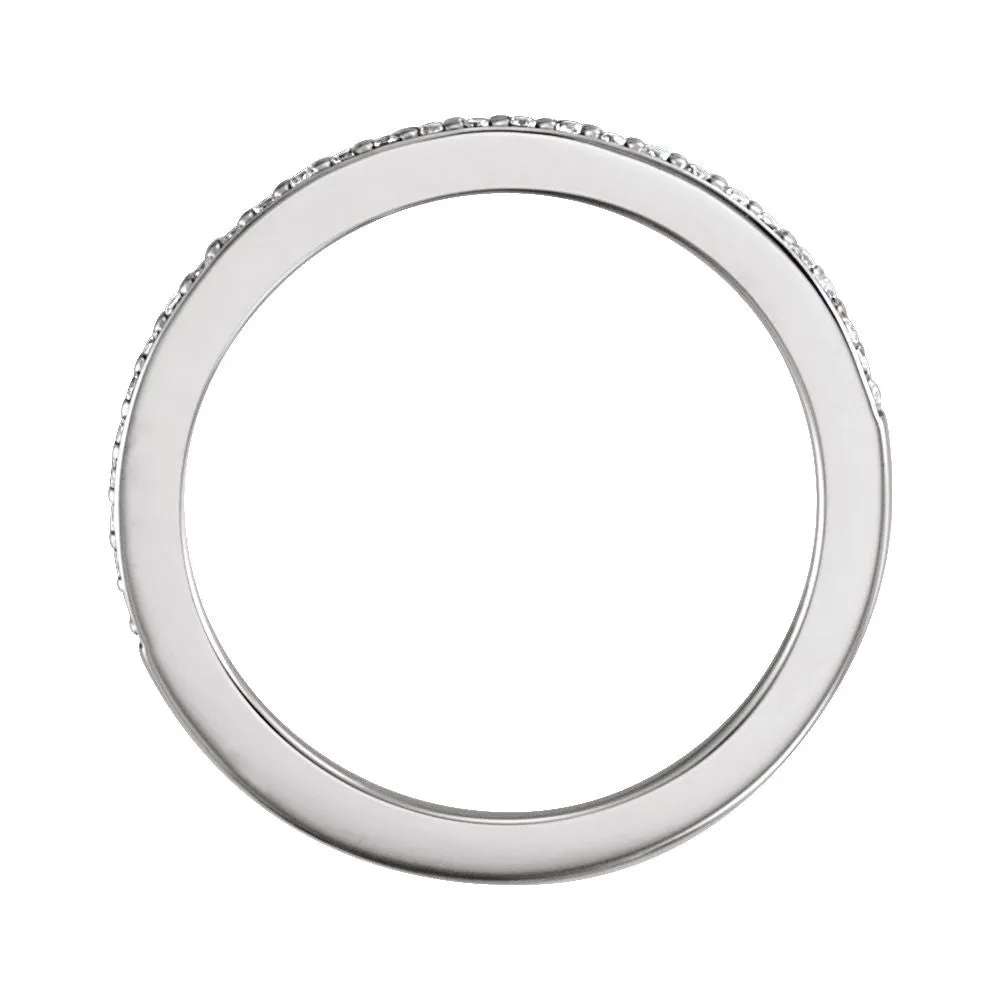 14k White Gold 1/8 CTW Diamond Band, Size 7