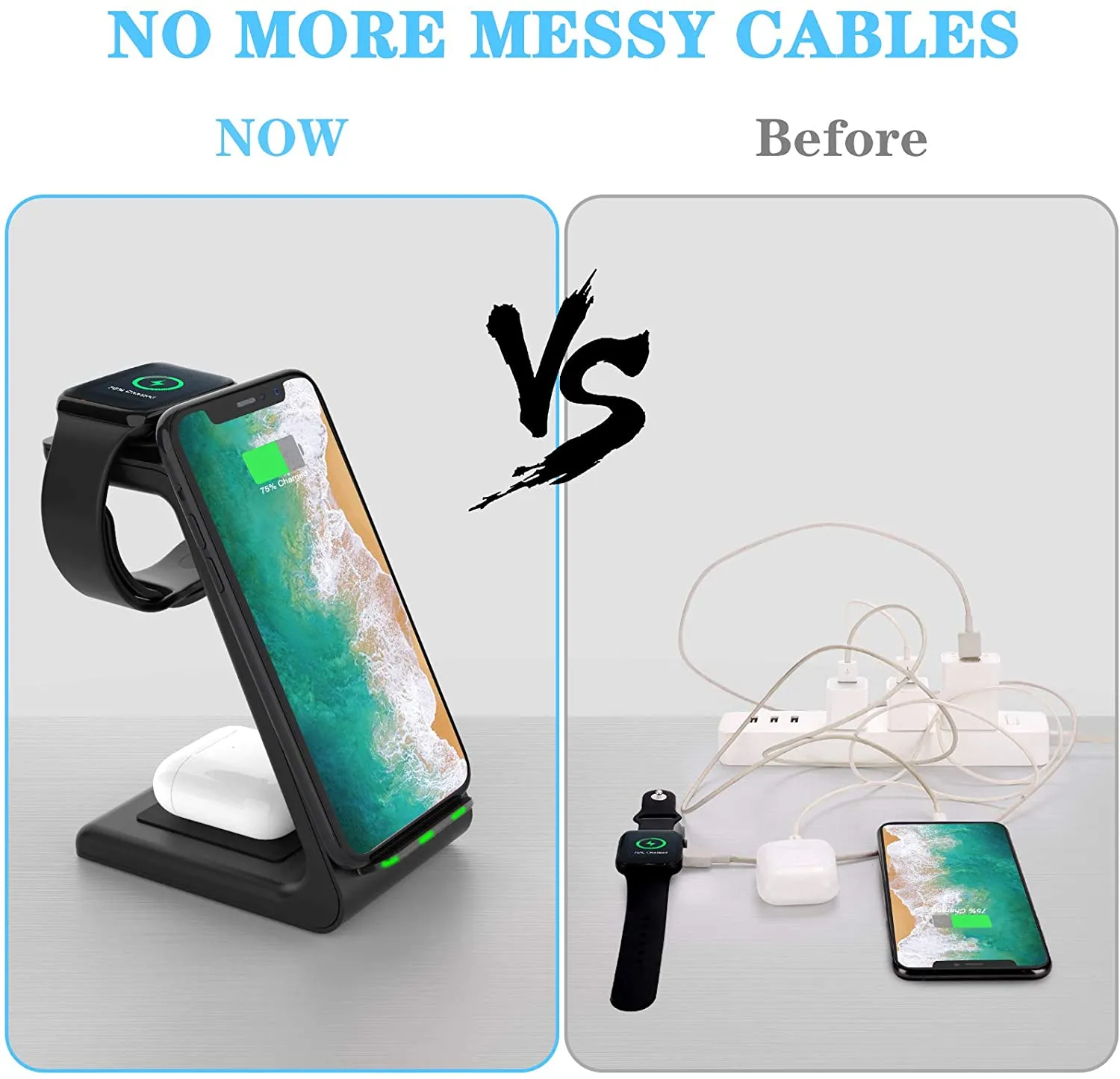 3 in 1 Wireless Charger for iPhone Apple Watch Airpods T3