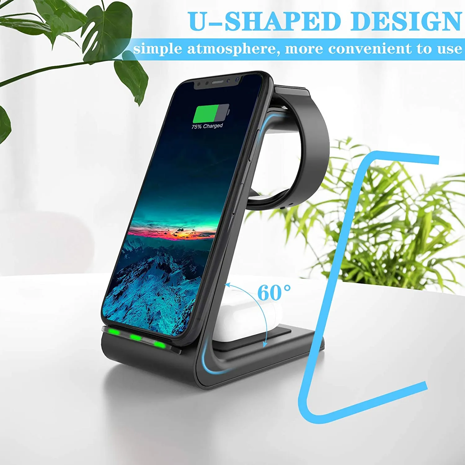 3 in 1 Wireless Charger for iPhone Apple Watch Airpods T3