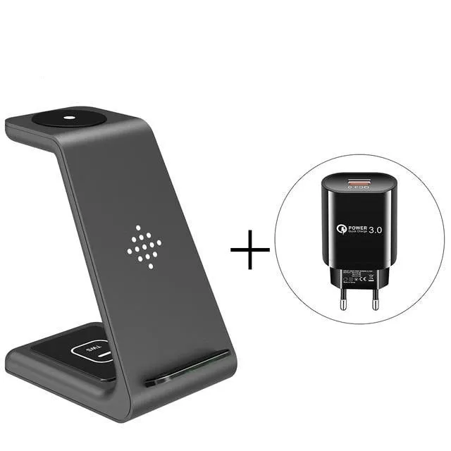 3 in 1 Wireless Charger Station QI 15W Fast  Wireless Charging Stand
