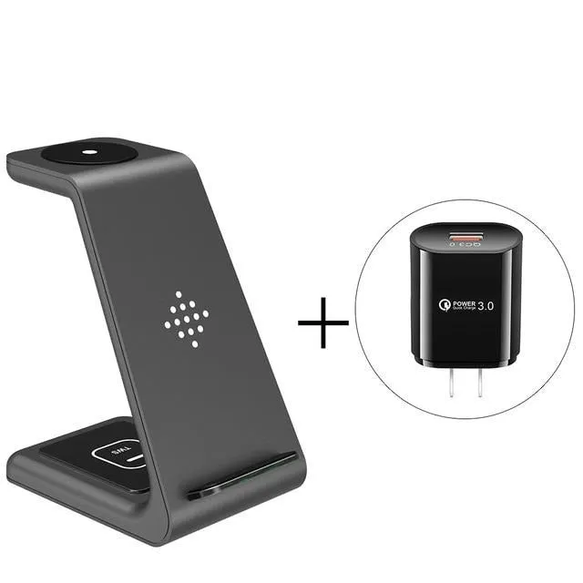3 in 1 Wireless Charger Station QI 15W Fast  Wireless Charging Stand