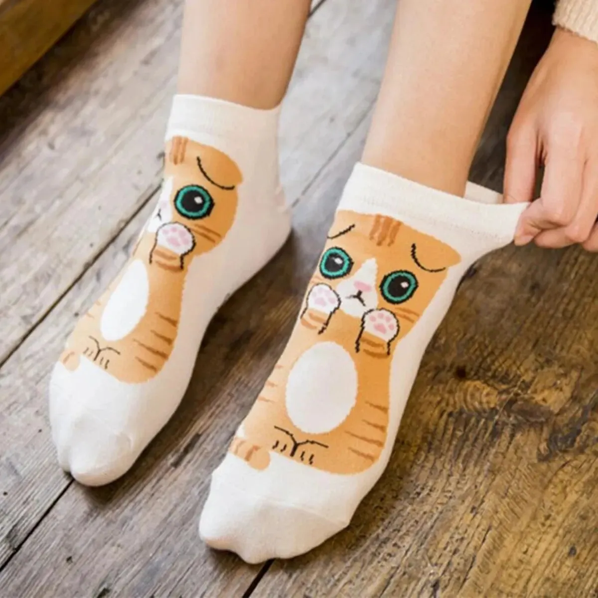 5 Pairs/Set Women's Cartoon Cute Cat Ankle Socks