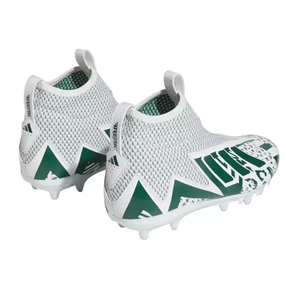 adidas Freak 23 Mismatch White/Dark Green Jr. Football Cleat 5.5