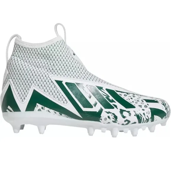 adidas Freak 23 Mismatch White/Dark Green Jr. Football Cleat 5.5