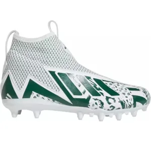 adidas Freak 23 Mismatch White/Dark Green Jr. Football Cleat 5.5