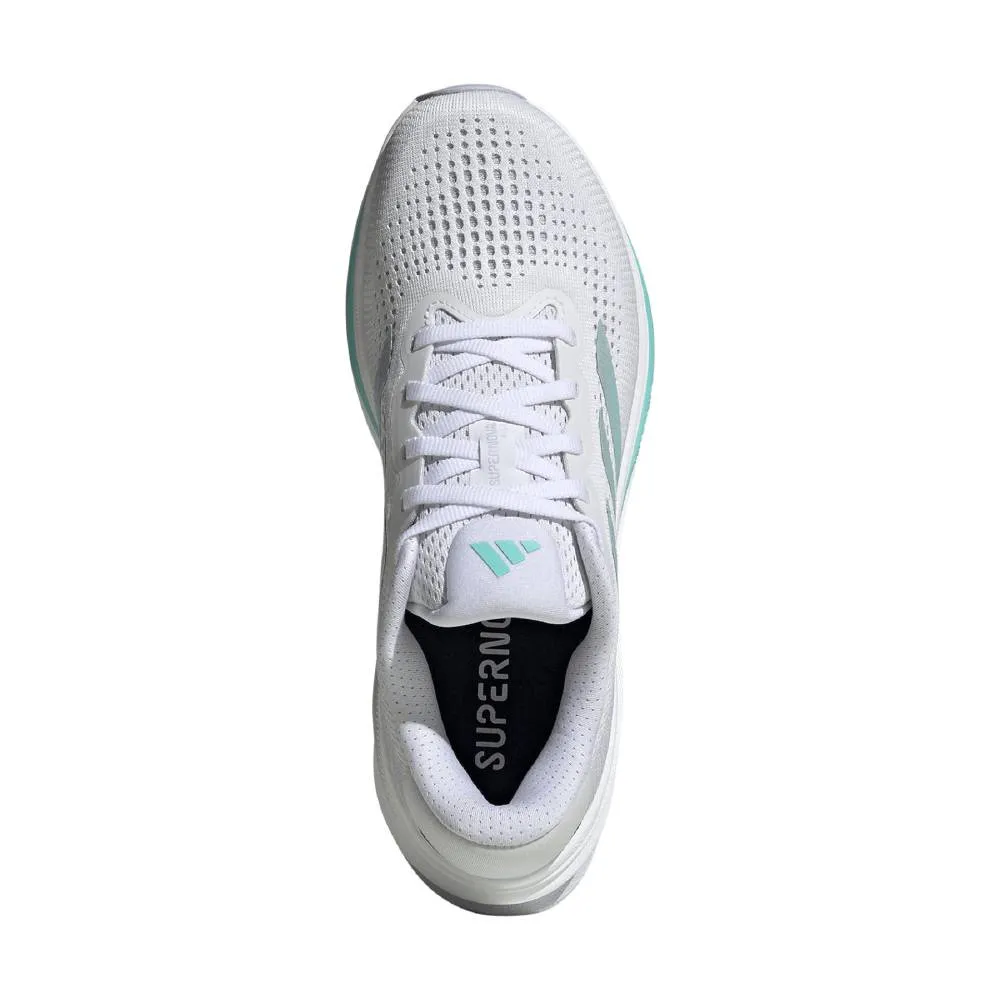 Adidas Supernova Rise (Womens) - White/Linen Green Metallic/Flash Aqua