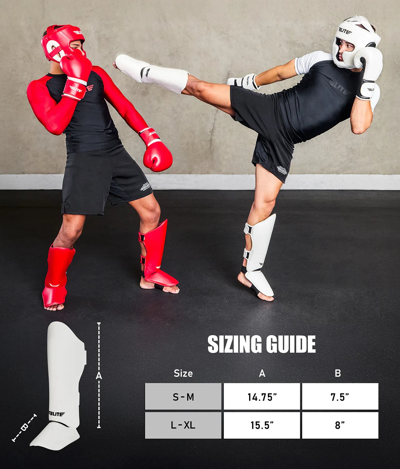 Adults' Plain White Muay Thai Shin Guards