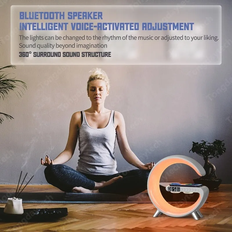 Alarm Clock Wireless Charger w/ Speaker & Mobile APP