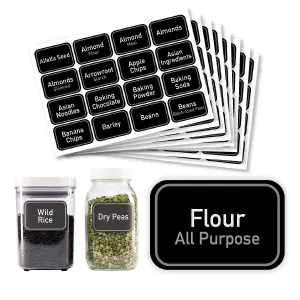 AllSpice 208 Preprinted Water Resistant Bulk Pantry Labels Set