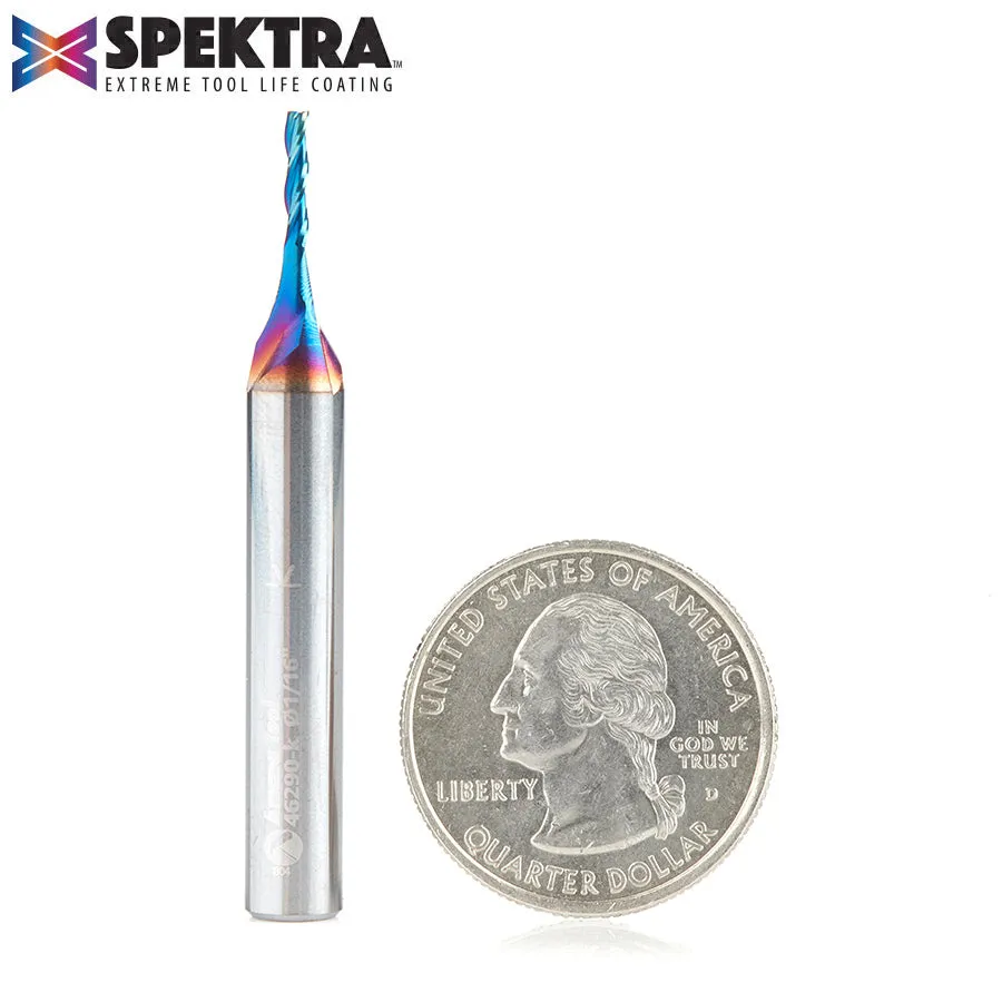 Amana 46290-K 'Spektra' CNC 2D/3D Carving Flat Bottom 1/16 Dia x 5/16 x 1/4" Shank