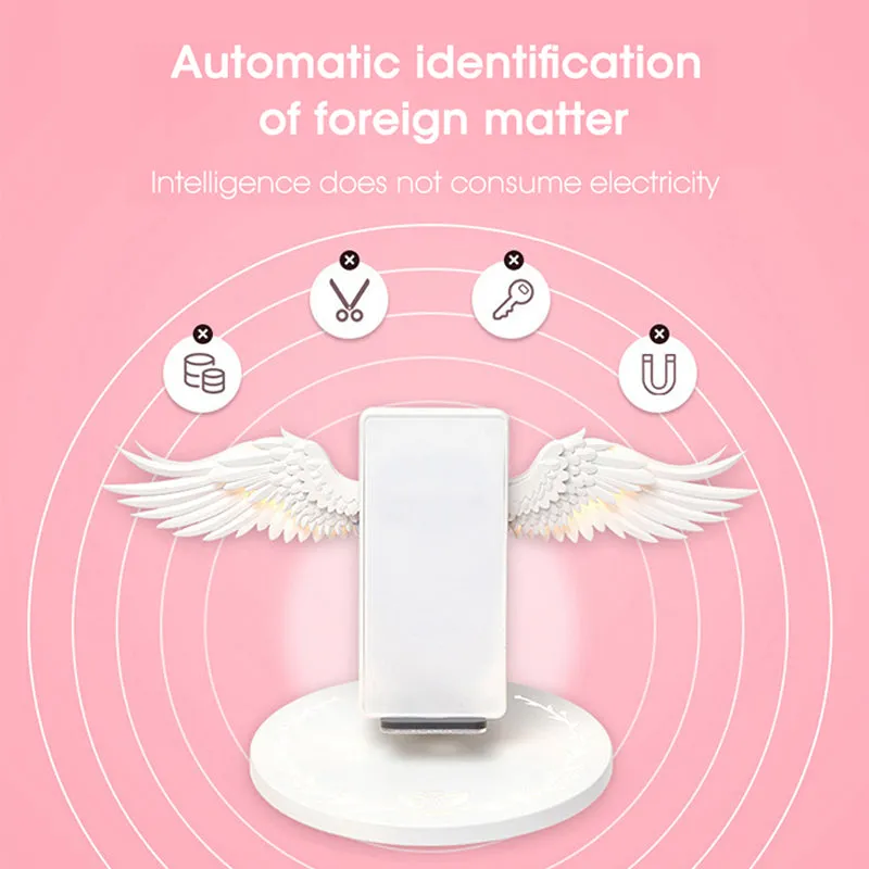 Angel Wings Qi Wireless Charge Dock 10W 3.0 Fast Charger Type C for iPhone X XR 8 Plus Smasung S9 S10 Plus for Huawei P30 Xiaomi As shown