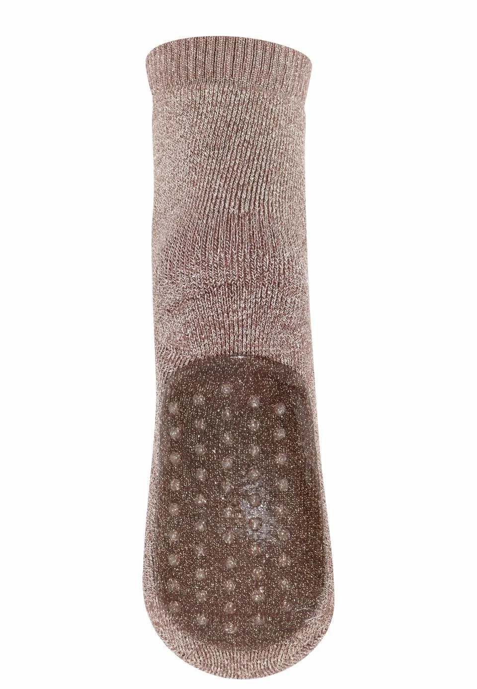 Antislip Huissokken Kinderen Glitter Katoen Celina 79208 76 Brown Sienna