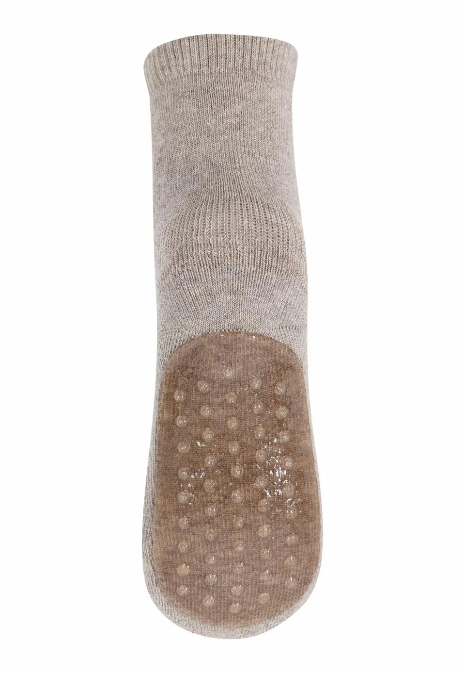 Antislip Huissokken Kinderen Katoen 7953 489 Light Brown Melange