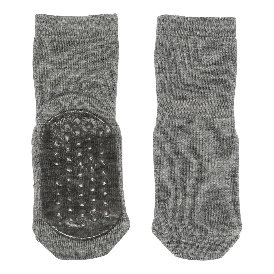 Antislip Huissokken Kinderen Wol 7951 491 Grey Melange