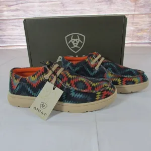 Ariat Youth Kid's Hilo Aztec Print Slip On Shoe Loafer Blue Aztec 10046850