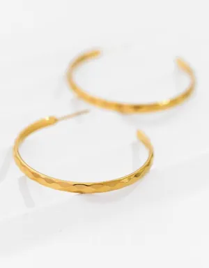 Audrey Gold Hoop Earrings | Water Resistant