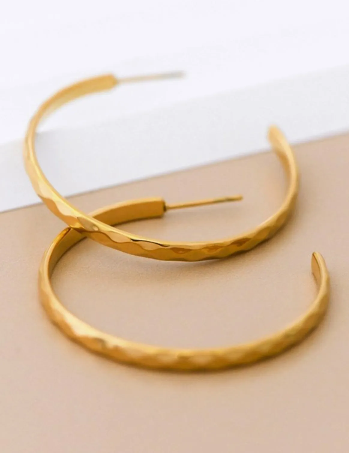 Audrey Gold Hoop Earrings | Water Resistant