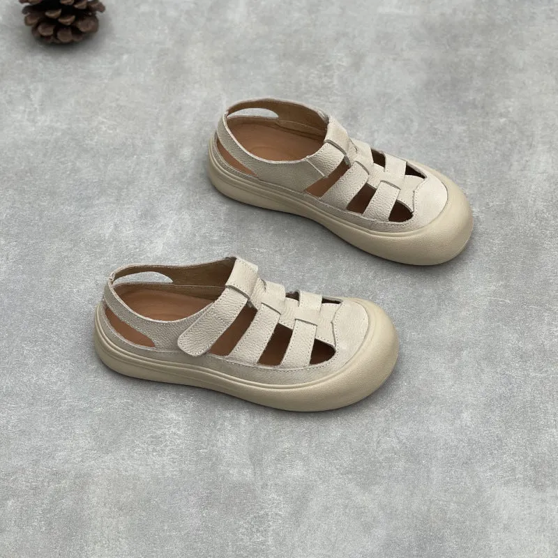 Babakud Retro Summer Breathable Closed Toe Flat Shoes