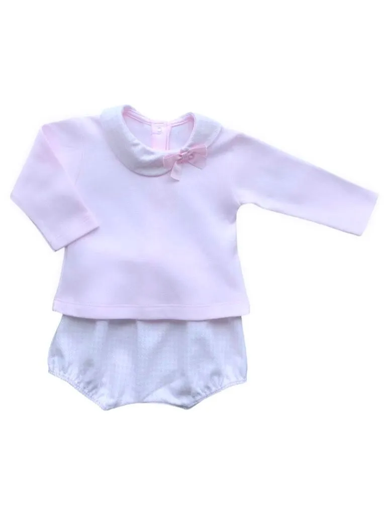 Baby Pink & White Check Set