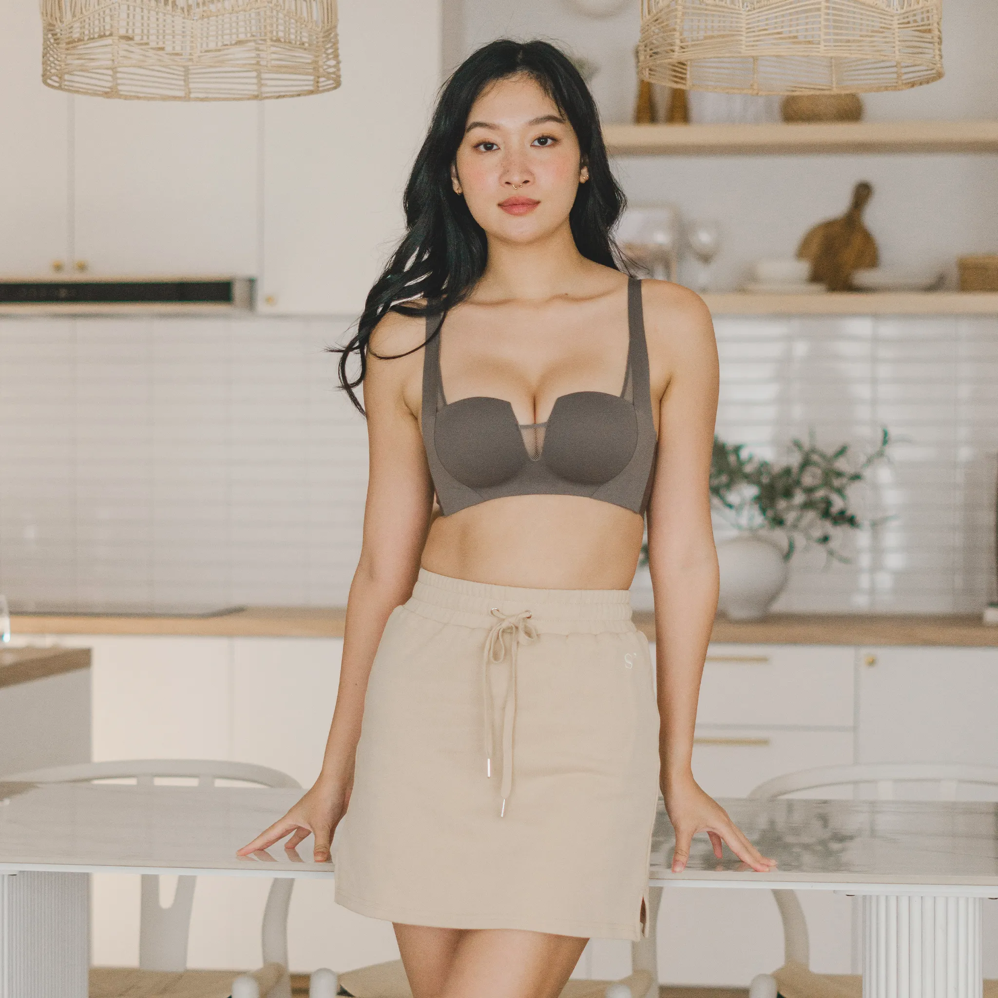 [BACKORDER OPEN] Oompharific! Anti-Slip Super Push Up Seamless Wireless Bra in Cocoa Latte