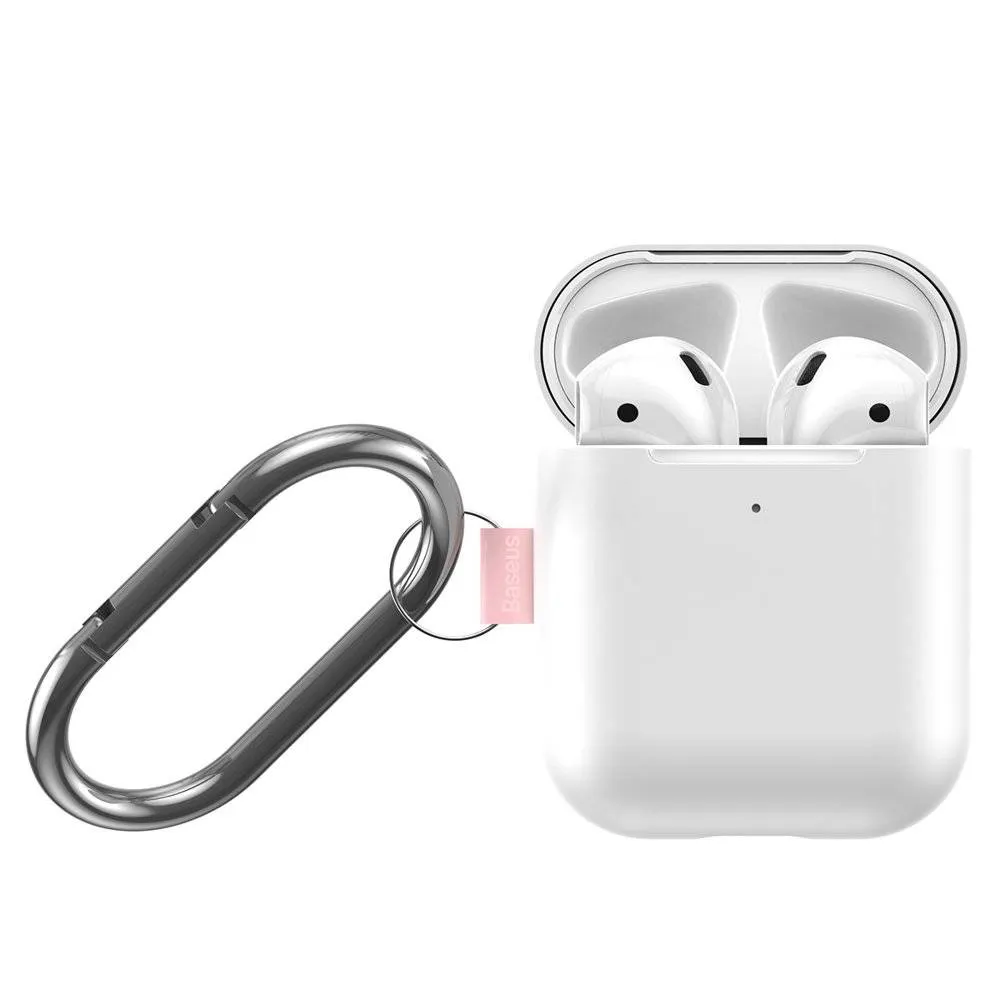 Baseus - Let "s go Woven Lable Hook Protective Case For Pods 1/2 Generation White & Pink