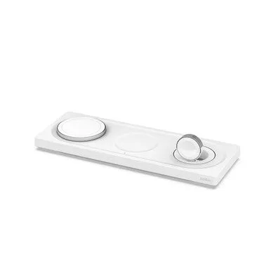 Belkin BoostCharge Pro 3-in-1 Wireless Charging Pad with Official MagSafe Charging 15W - White