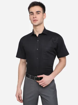 Black Solid Regular Fit Formal Shirt | JadeBlue