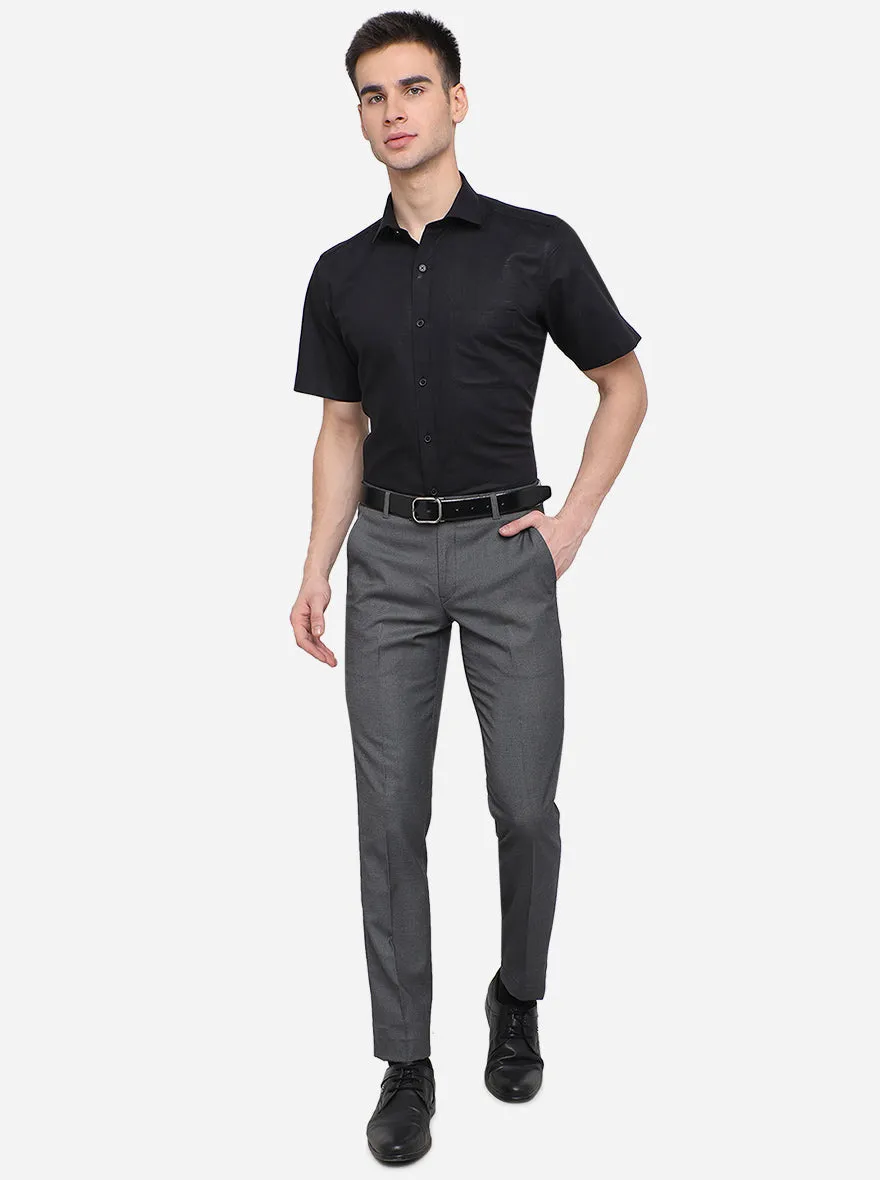 Black Solid Regular Fit Formal Shirt | JadeBlue