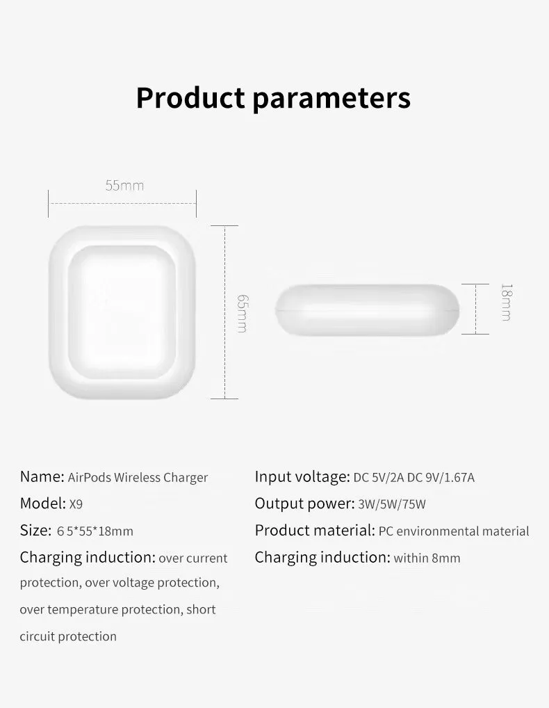 Bluetooth Headset Qi Wireless Charger Base for Smart Headset Charging Case Special Wireless Charger white