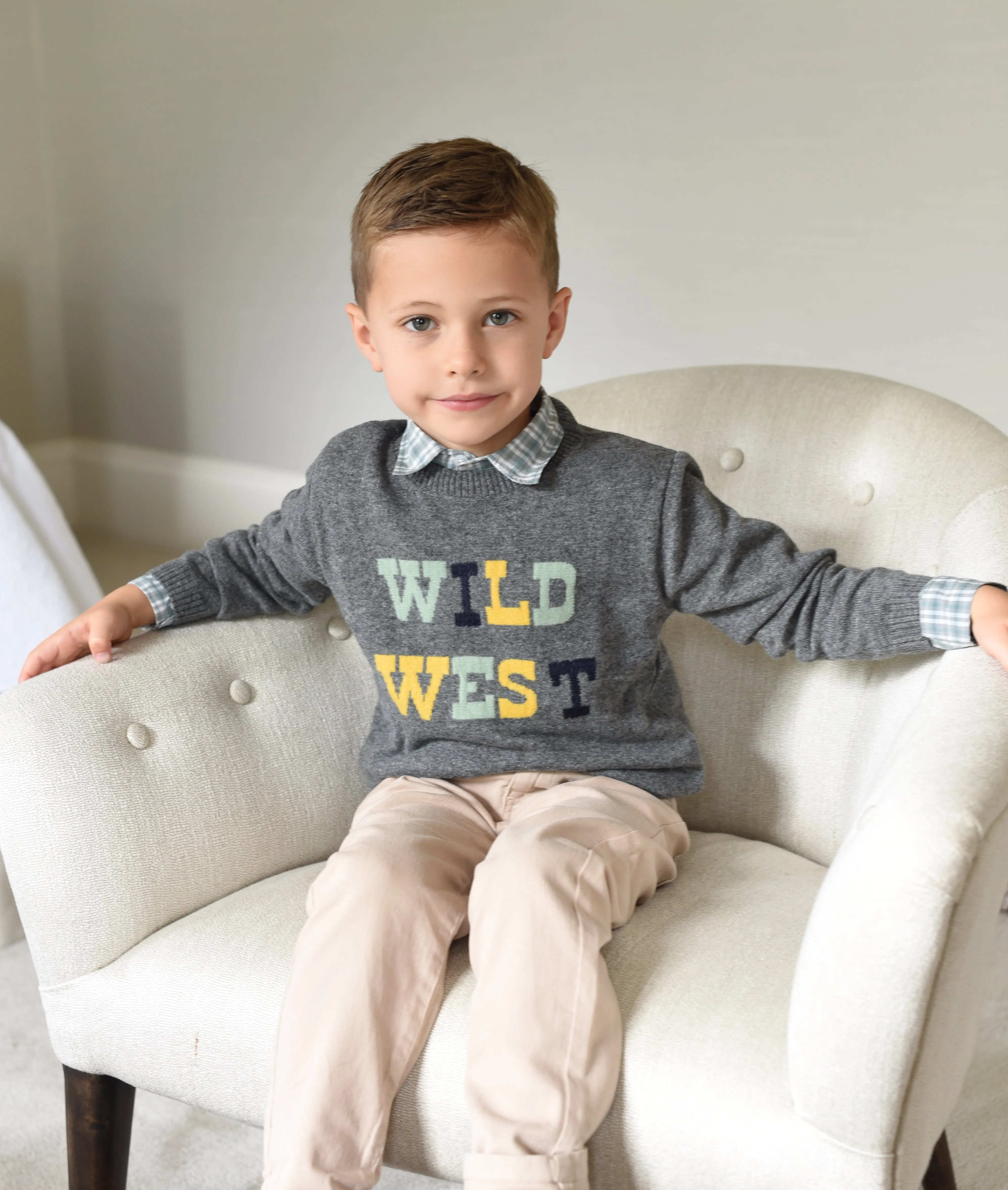 Boys Smart Green Check Shirt
