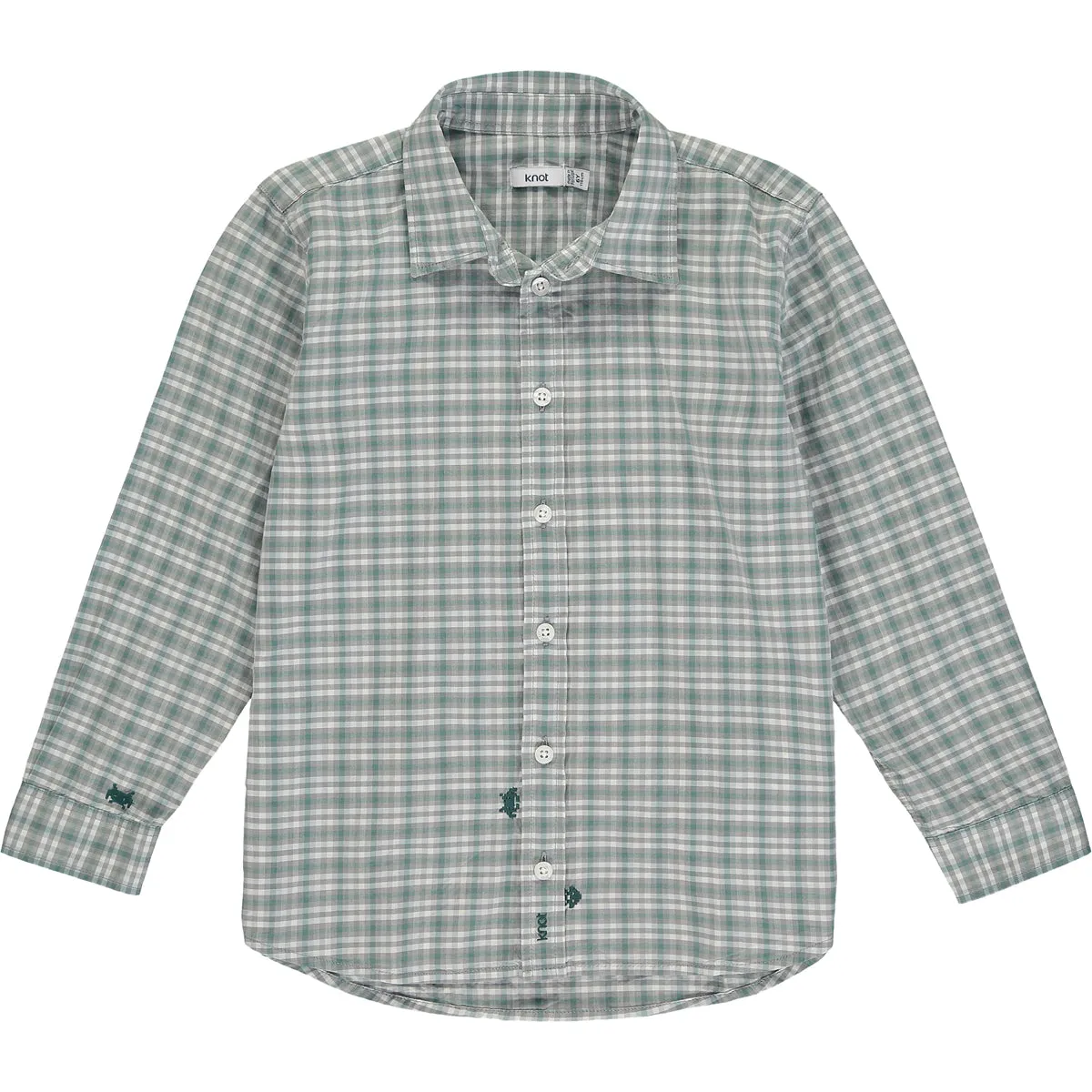 Boys Smart Green Check Shirt