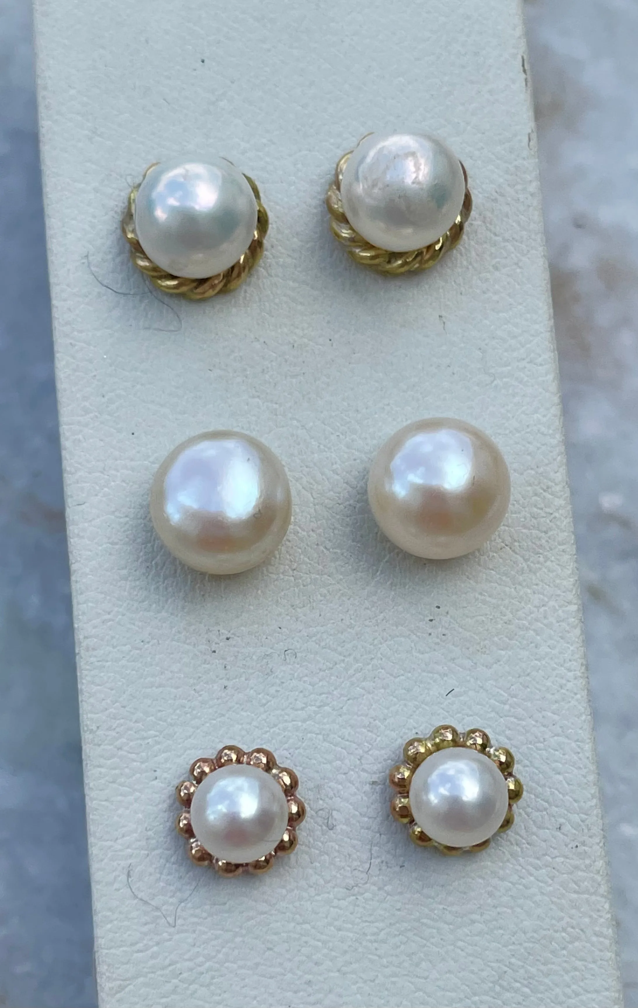 Braided Pearl Stud Earrings