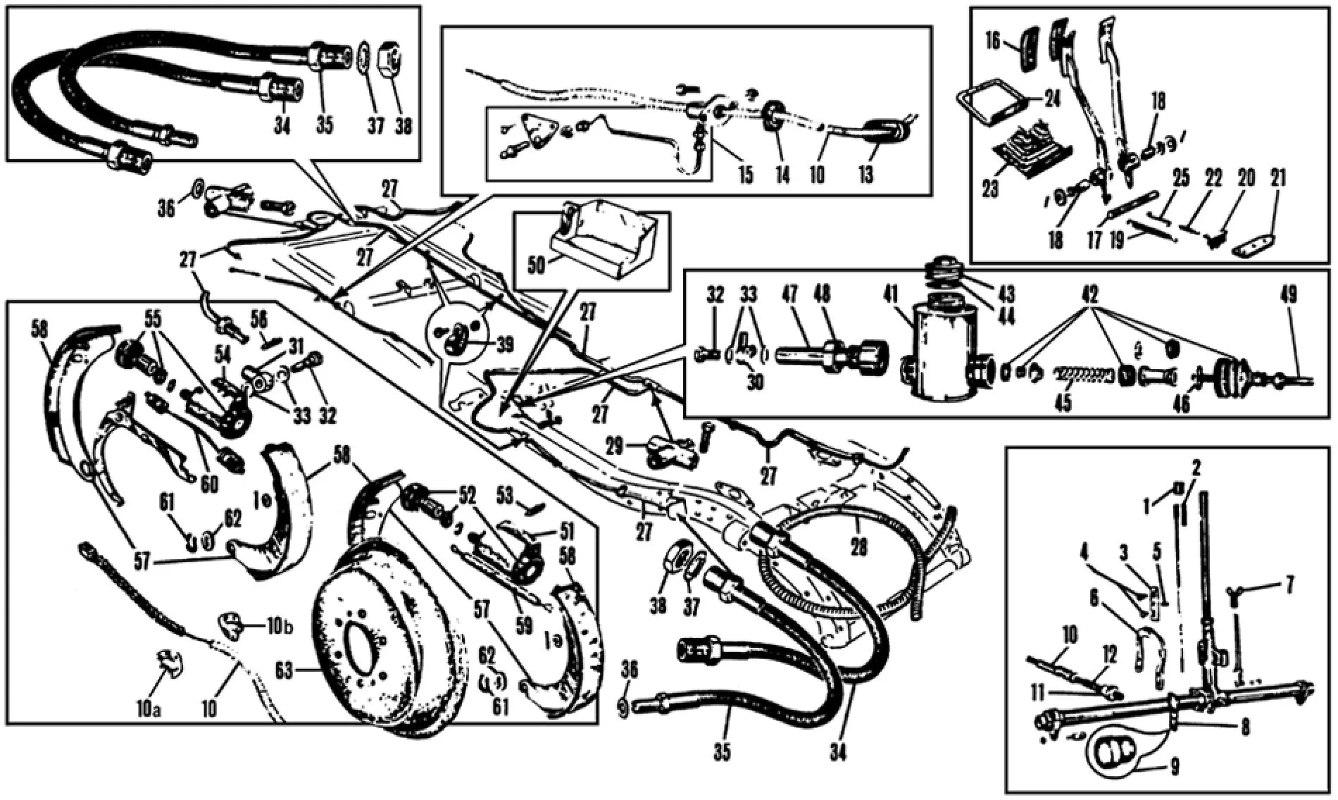 BRAKE SHOE SET, MG TA, TB, TC