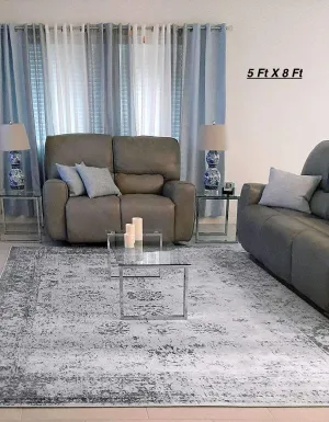 Brand new Unique Loom Home Decor Area Rug, 5' X 8', Grey! Stain Resistant! Made in Turkey! Retails $235 W/Tax!