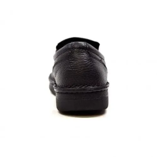 British Walkers Nottingham Men's Black Leather Leather Casual Slip On Shoes