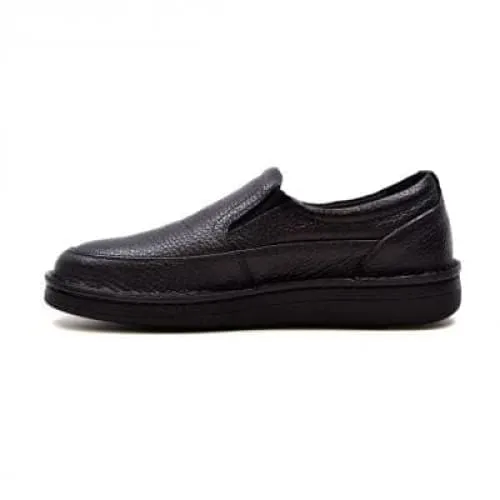 British Walkers Nottingham Men's Black Leather Leather Casual Slip On Shoes