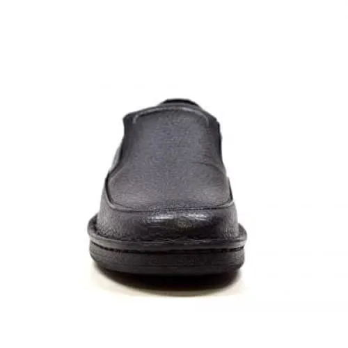 British Walkers Nottingham Men's Black Leather Leather Casual Slip On Shoes