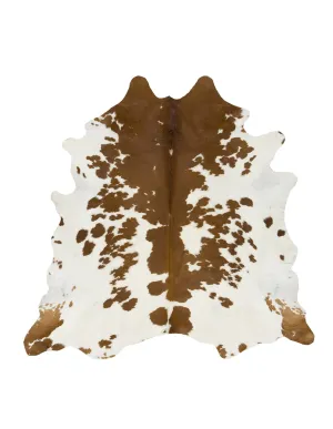 Brown and White Cowhide Rug - XL