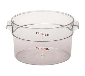 Cambro RFSCW2135 Round Storage Container 2 Qt. Plastic Clear, NSF