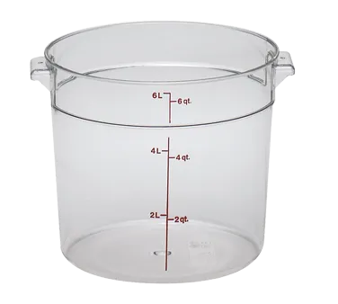 Cambro RFSCW6135 Round Storage Container 6 Qt. Plastic Clear, NSF