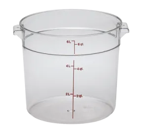Cambro RFSCW6135 Round Storage Container 6 Qt. Plastic Clear, NSF