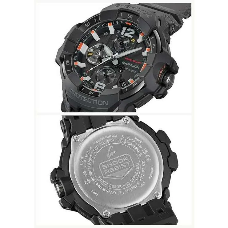 CASIO G-SHOCK GRAVITYMASTER BLUETOOTH SOLAR ANALOG BLACK MEN WATCH GR-B300EC-1AJF