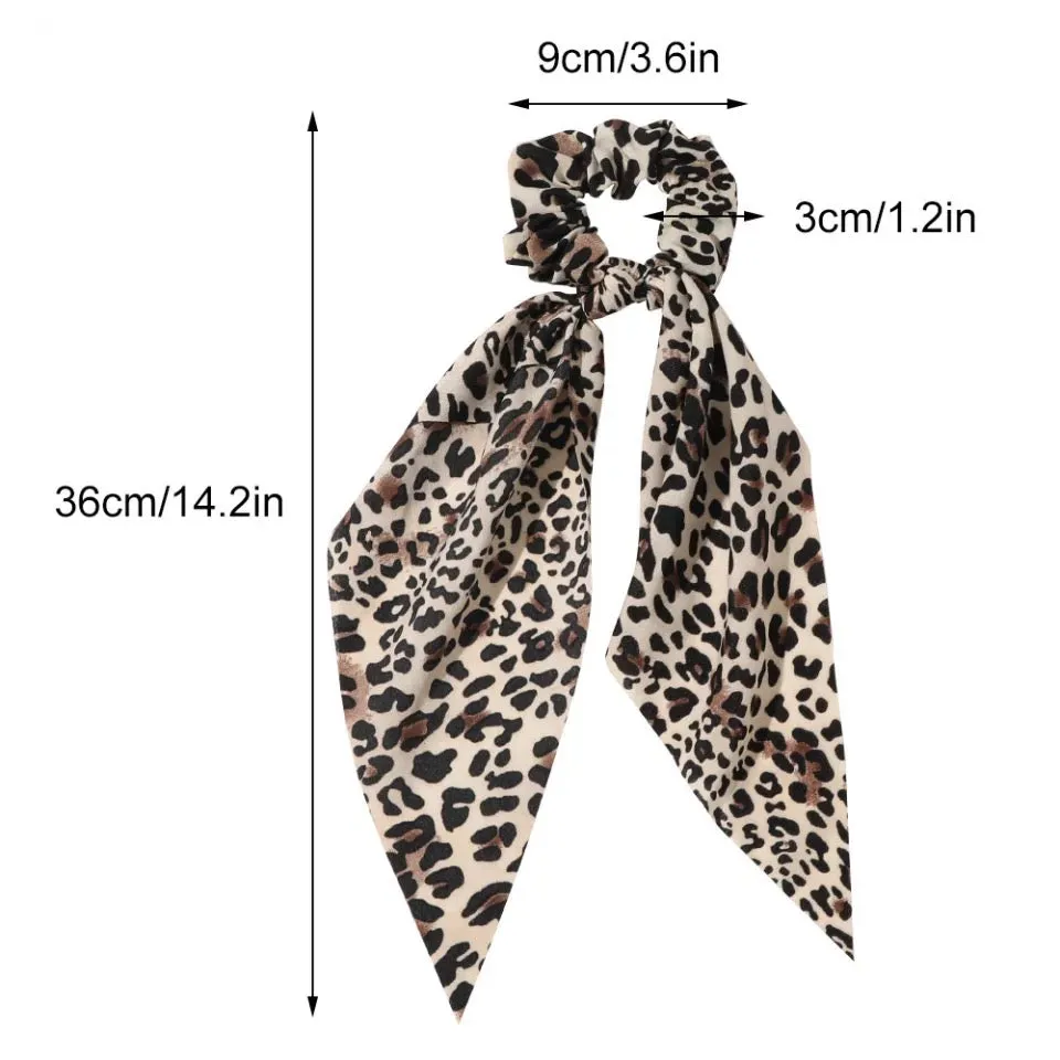 Cheetah Print Satin Bandana Scrunchies