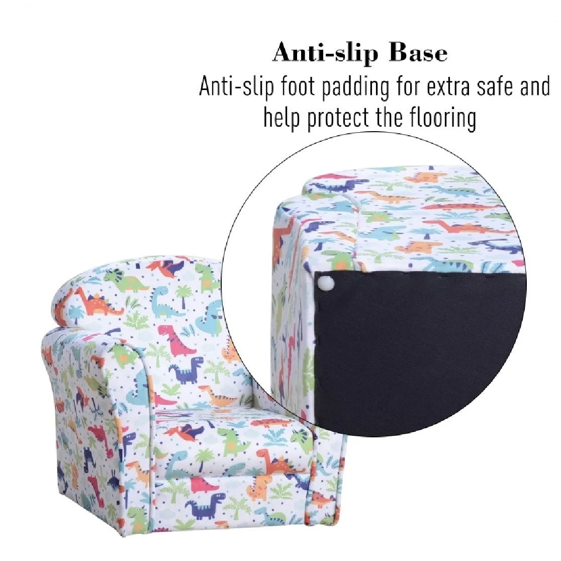 Children’s Dinosaur Design Armchair | Multicoloured | 3-9 Years