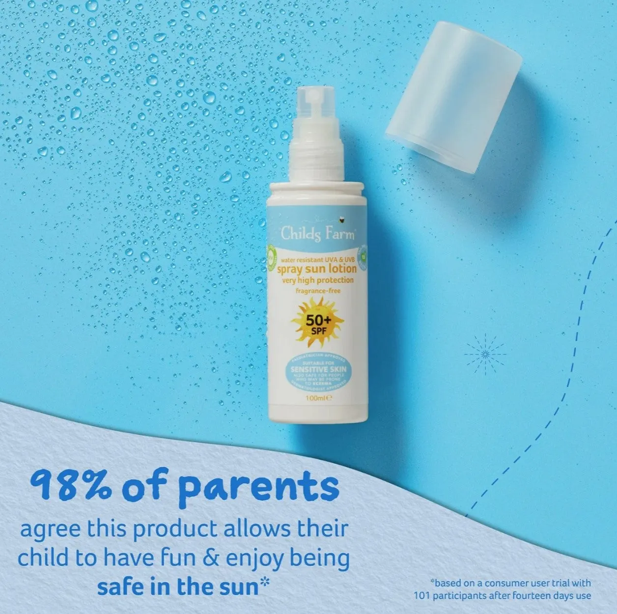 Childs Farm Water Resistant Spray Sun Lotion SPF50  100ml
