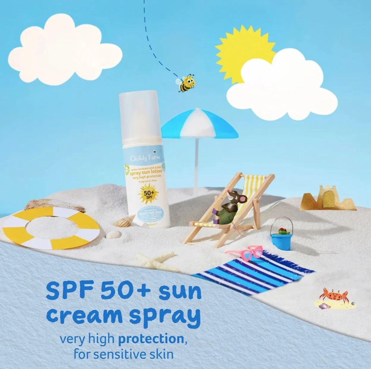 Childs Farm Water Resistant Spray Sun Lotion SPF50  100ml
